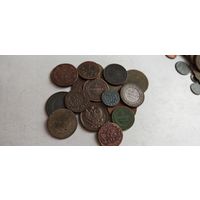 Сборный лот медных монет РИ 17 штук