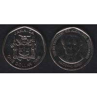 Ямайка km189 1 доллар 2008 год (нов.тип) (круг) (8 ТОРГ ЛЮБОЙ