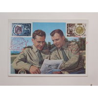Титов и Гагарин  1961 открытка 10х15 см