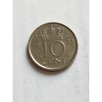 Нидерланды 10 центов 1973