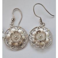 Серьги серебро 925. Филигрань. Не использованные