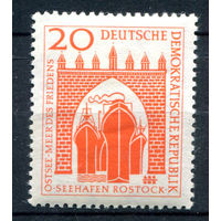 ГДР - 1958г. - Росток, архитектура, корабли - 1 марка - полная серия, MNH [Mi 557]. #1-GG-22-A-1