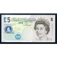 Великобритания 5 фунтов 2002 (2004) г. P391c. UNC