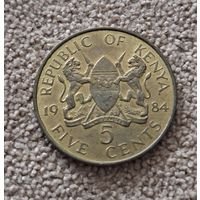 Кения 5 центов, 1984