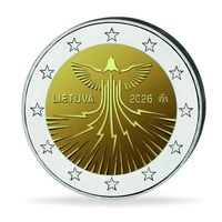 Литва 2 евро 2026  Энергетическая независимость Литвы UNC из ролла