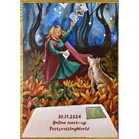 Посткроссинг (со штампами). Открытка подписана с маркой. Прошла почту