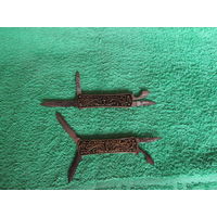 Нож ссср, складной-манекюрный ,Рукоять бронзовая в эмали с рисунком.З-Д / с т и з.Цена за 1шт,