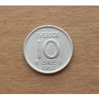 Швеция, 10 эре 1952 г., серебро 0.400