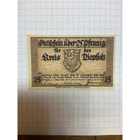25 пфеннигов (нотгельды) г. Германия Криз Дипхольц-1201