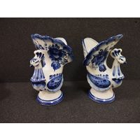 Салфетница (вазочка) Жар-птица, фарфор. Гжель