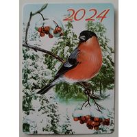 Снегирь. Календарик, глянец, 2024