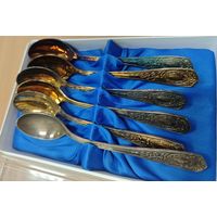 Набор чайных ложек. СССР. МНЦ. Золочение