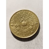 Италия 200 лир "180 лет карабинерам" 1994