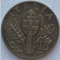Италия 10 чентезимо 1939 г.
