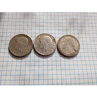 5 злотых 1932,33,34