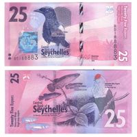Сейшельские острова 25 рупий 2016 год UNC