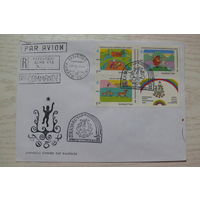 1994, КПД, Казахстан; квартблок "Мультфильмы"; две марки 1992 "Казахстан" на обороте, +СГ, штампы.