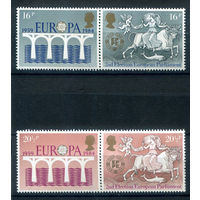 Великобритания - 1984г. - Европа. Европейская конференция посвящённая почте и телекоммуникациям - 4 марки - 2 сцепки - полная серия, MNH [Mi 988-991]. #3-GB-Z-1-16