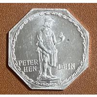 Германия Нюрнберг нотгельд 20 пфеннигов 1921 год. Петер Хенлейн трамвайный жетон