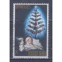 [1521] Норфолк 1973. Дети.Ребенок.Рождество. Гашеная марка.