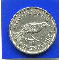 Новая Зеландия 6 пенсов 1964