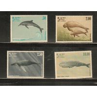 Шри-Ланка-1983(Мих.606-609) , **  , Морская  Фауна , Киты, Дельфины,(полная серия),
