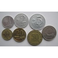 Монеты Литвы 90-х годов прошого века.-10 шт.