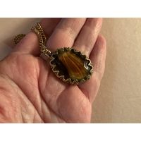 Кулон Леденец Художественное стекло в стиле Sphinx Англия винтаж