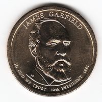 1 доллар США 2011 год 20-й Президент Джеймс Гарфилд двор P _состояние UNC