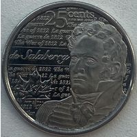 Канада 25 центов 2013 г. Война 1812 года. Шарль де Салаберри