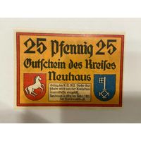 25 пфеннингов (нотгельды) 1921 г. Германия.