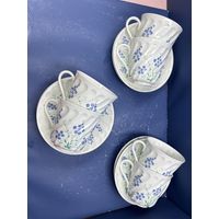 Чайная пара "Лютики" с цветочным декором, фарфор, деколь, Ленинградский фарфоровый завод (ЛФЗ), СССР, 1960-1990 гг.