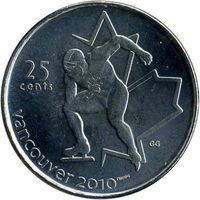Канада 25 центов, 2009 XXI зимние Олимпийские Игры, Ванкувер 2010 - Конькобежный спорт UNC