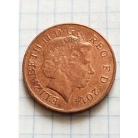 2 пенса 2014 года Великобритания, отличная!