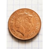 2 пенса 2014 года Великобритания, отличная!