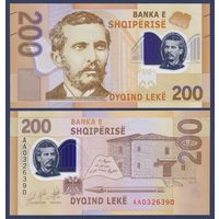 Албания, 200 лек 2017 г, P-W76 (АА, полимер, номинация IBNS 2019, писатель Наим Фрашери), UNC