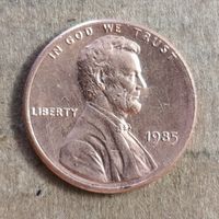 США 1 цент, 1985 г., Цент Линкольна, без отметка мд , KM# 201b