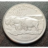 США 1/4  доллара, 2006 Квотер штата Северная Дакота   P    ( 1-4-4 )