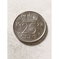 Нидерланды 25 центов 1972