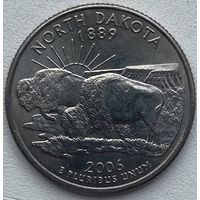 США 25 центов (квотер) 2006 г. P. Северная Дакота