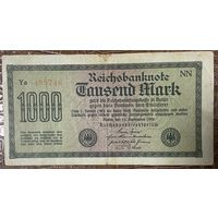 Банкнота 1000 марок 1922 год. Веймарская республика.