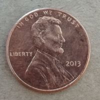 США 1 цент 2013 год, без отметки монетного двора, KM# 468
