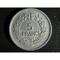 Франция.5 франков.1947. С 20 копеек. Распродажа коллекции. Смотрите другие лоты.