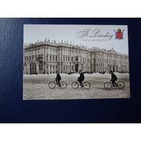 Календарик 2015 г.  С.-Петербург. Велосипедисты на Дворцовой площади.