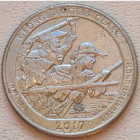 США 25 центов (квотер) 2017 D George Rogers Clark Indiana