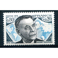 Франция - 1975г. - Андре Зигфрид, социолог - 1 марка - полная серия, MH [Mi 1940]. #2-Fr-31-A-1