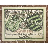 Нотгельд 10 пфеннигов 1921 год. Кемберг. Веймарская республика