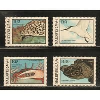 Мальдивы-1986(Мих.1202-1205) , **  , Морская  Фауна ,  (полная серия)