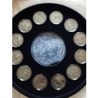 Зодиакальный гороскоп 20 руб. 12 штук+ футляр.