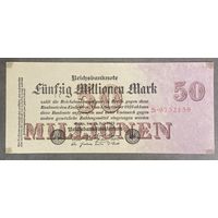 Банкнота 50 марок 1923 год. Веймарская республика. С рубля без МЦ.